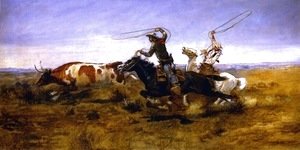 Charles Marion Russell When the Plains Were His Painting Reproduction ...